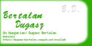 bertalan dugasz business card
